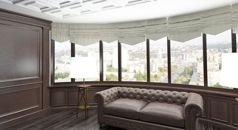 Дизайн интерьера кабинета в двухуровневой квартире