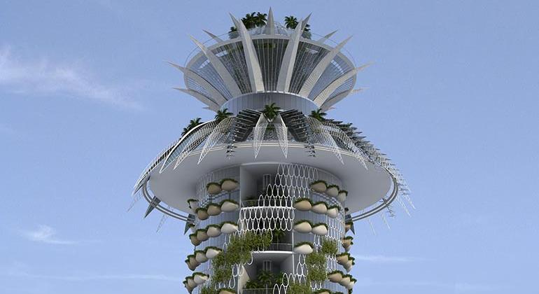 Проект "Отель-пальма" в Media City в Нигерии. Совместно с JD Design Studio